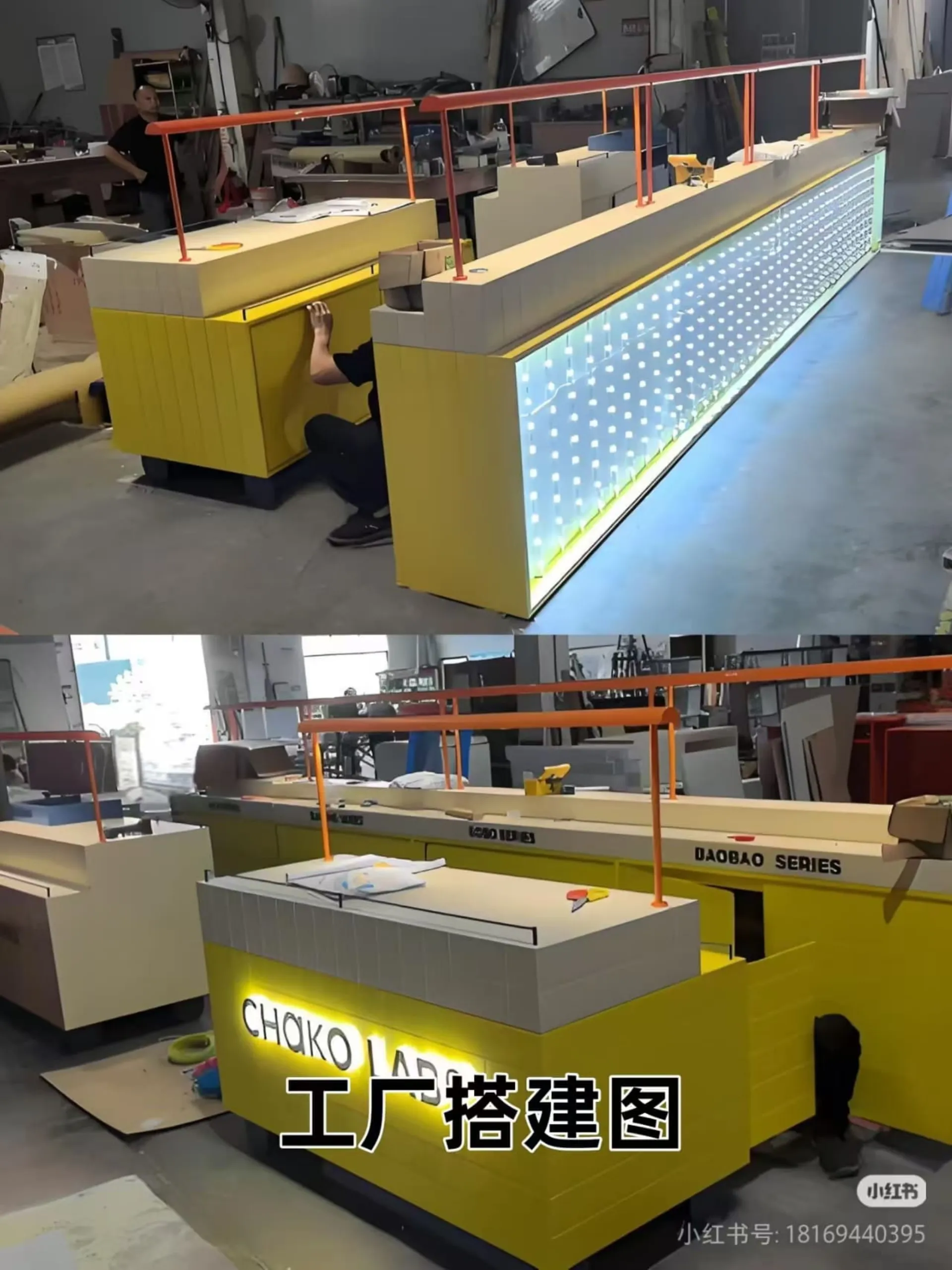 Millwork units pre-assembled and trial-fitted in the factory before crating